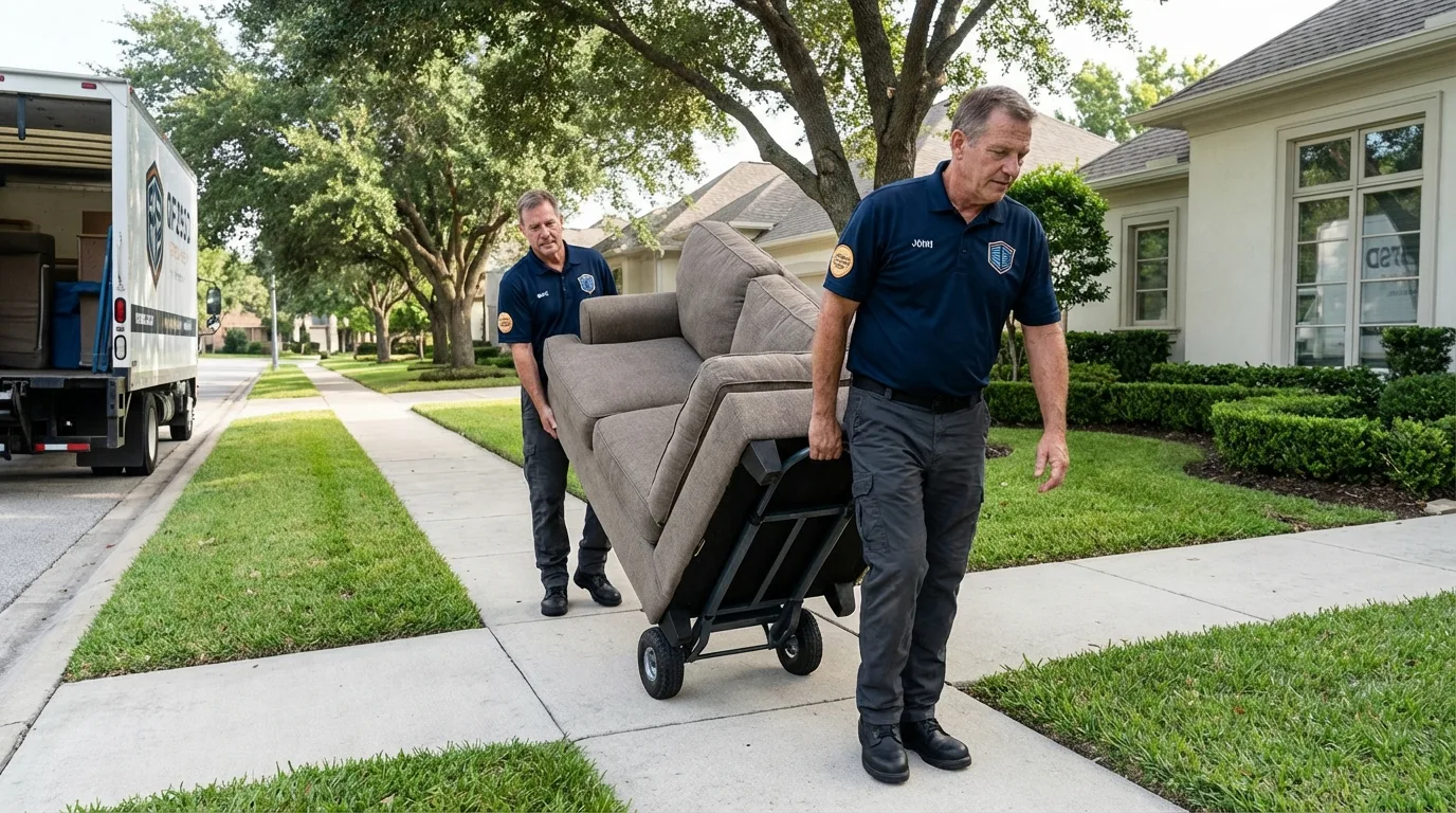 Local residential moving crew loading furniture in Lukachukai, AZ